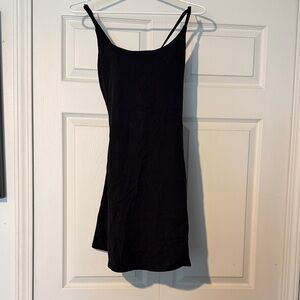 HALARA Black Mini Dress with Spaghetti Straps